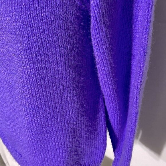 Hand Knit Purple Fair Isle Mock Neck Sweater M - Picture 9 of 11